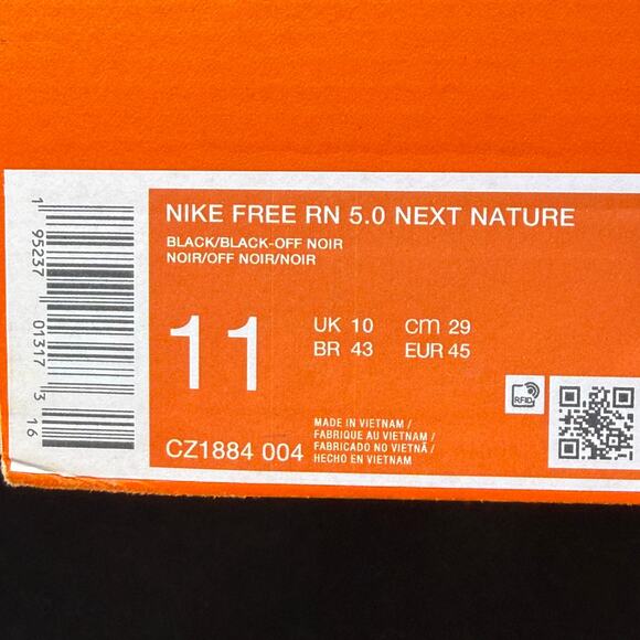 Mens Size 11 Nike Free RN 5.0 Next Nature Black Running Shoes CZ1884 004 - Picture 10 of 10